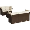 Image de vidaXL - 6-delige - Loungeset - met - kussens - poly - rattan - bruin