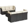 Image de vidaXL - 7-delige - Loungeset - met - kussens - poly - rattan - zwart