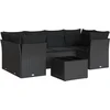 Image de vidaXL - 7-delige - Loungeset - met - kussens - poly - rattan - zwart