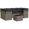 Image de vidaXL - 7-delige - Loungeset - met - kussens - poly - rattan - grijs