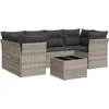 Image de vidaXL - 7-delige - Loungeset - met - kussens - poly - rattan - lichtgrijs
