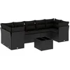Image de vidaXL - 8-delige - Loungeset - met - kussens - poly - rattan - zwart