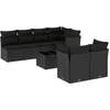 Image de vidaXL - 8-delige - Loungeset - met - kussens - poly - rattan - zwart
