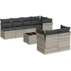 Image de vidaXL - 8-delige - Loungeset - met - kussens - poly - rattan - lichtgrijs