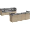 Image de vidaXL - 9-delige - Loungeset - met - kussens - poly - rattan - beige