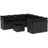 Image de vidaXL - 9-delige - Loungeset - met - kussens - poly - rattan - zwart