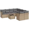 Image de vidaXL - 9-delige - Loungeset - met - kussens - poly - rattan - beige