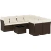 Image de vidaXL - 9-delige - Loungeset - met - kussens - poly - rattan - bruin