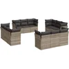 Image de vidaXL - 12-delige - Loungeset - met - kussens - poly - rattan - lichtgrijs