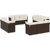 Image de vidaXL - 12-delige - Loungeset - met - kussens - poly - rattan - bruin