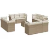 Image de vidaXL - 13-delige - Loungeset - met - kussens - poly - rattan - beige