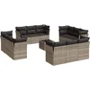 Image de vidaXL - 13-delige - Loungeset - met - kussens - poly - rattan - lichtgrijs