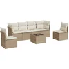 Image de vidaXL - 7-delige - Loungeset - met - kussens - poly - rattan - beige