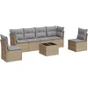Image de vidaXL - 7-delige - Loungeset - met - kussens - poly - rattan - beige