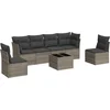 Image de vidaXL - 7-delige - Loungeset - met - kussens - poly - rattan - grijs