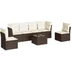 Image de vidaXL - 7-delige - Loungeset - met - kussens - poly - rattan - bruin
