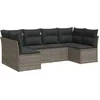 Image de vidaXL - 6-delige - Loungeset - met - kussens - poly - rattan - grijs