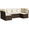 Image de vidaXL - 6-delige - Loungeset - met - kussens - poly - rattan - bruin