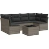 Image de vidaXL - 7-delige - Loungeset - met - kussens - poly - rattan - grijs