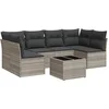 Image de vidaXL - 7-delige - Loungeset - met - kussens - poly - rattan - lichtgrijs