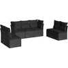 Image de vidaXL - 7-delige - Loungeset - met - kussens - poly - rattan - zwart