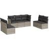 Image de vidaXL - 7-delige - Loungeset - met - kussens - poly - rattan - lichtgrijs