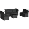 Image de vidaXL - 8-delige - Loungeset - met - kussens - poly - rattan - zwart
