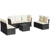 Image de vidaXL - 8-delige - Loungeset - met - kussens - poly - rattan - zwart