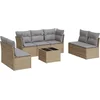 Image de vidaXL - 8-delige - Loungeset - met - kussens - poly - rattan - beige