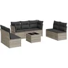 Image de vidaXL - 8-delige - Loungeset - met - kussens - poly - rattan - lichtgrijs