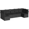 Image de vidaXL - 7-delige - Loungeset - met - kussens - poly - rattan - zwart