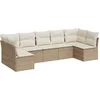 Image de vidaXL - 7-delige - Loungeset - met - kussens - poly - rattan - beige