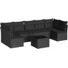 Image de vidaXL - 8-delige - Loungeset - met - kussens - poly - rattan - zwart