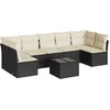 Image de vidaXL - 8-delige - Loungeset - met - kussens - poly - rattan - zwart