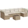 Image de vidaXL - 8-delige - Loungeset - met - kussens - poly - rattan - beige