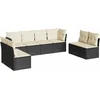 Image de vidaXL - 8-delige - Loungeset - met - kussens - poly - rattan - zwart