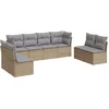 Image de vidaXL - 8-delige - Loungeset - met - kussens - poly - rattan - beige