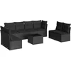 Image de vidaXL - 9-delige - Loungeset - met - kussens - poly - rattan - zwart