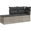 Image de vidaXL - 3-delige - Loungeset - met - kussens - poly - rattan - lichtgrijs