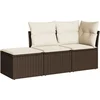 Image de vidaXL - 3-delige - Loungeset - met - kussens - poly - rattan - bruin