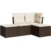 Image de vidaXL - 4-delige - Loungeset - met - kussens - poly - rattan - bruin