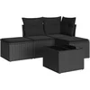 Image de vidaXL - 5-delige - Loungeset - met - kussens - poly - rattan - zwart