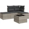 Image de vidaXL - 5-delige - Loungeset - met - kussens - poly - rattan - lichtgrijs