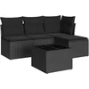 Image de vidaXL - 5-delige - Loungeset - met - kussens - poly - rattan - zwart