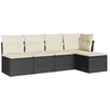 Image de vidaXL - 5-delige - Loungeset - met - kussens - poly - rattan - zwart