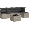 Image de vidaXL - 6-delige - Loungeset - met - kussens - poly - rattan - lichtgrijs