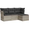 Image de vidaXL - 4-delige - Loungeset - met - kussens - poly - rattan - lichtgrijs