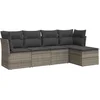 Image de vidaXL - 5-delige - Loungeset - met - kussens - poly - rattan - grijs