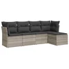 Image de vidaXL - 5-delige - Loungeset - met - kussens - poly - rattan - lichtgrijs