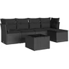 Image de vidaXL - 6-delige - Loungeset - met - kussens - poly - rattan - zwart